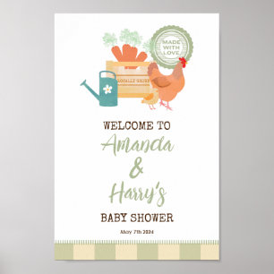 Affiche de bienvenue Baby shower localement cultiv