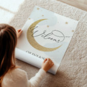 Affiche de bienvenue Baby shower Lune et étoiles