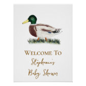 Affiche de bienvenue Baby shower Mallard Duck (Devant)