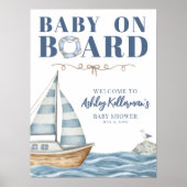 Affiche de bienvenue Baby shower nautique (Devant)