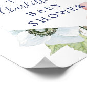 Affiche de bienvenue Baby shower Navy & Blush (Coin)