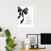Affiche de bienvenue Baby shower noir (Bureau à domicile)