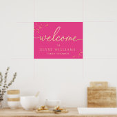 Affiche de bienvenue Baby shower or rose chaud (Cuisine)