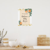 Affiche de bienvenue Baby shower Oranges Twin (Cuisine)