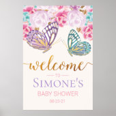 Affiche de bienvenue Baby shower papillon (Devant)