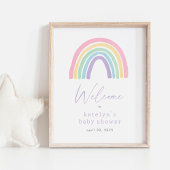 Affiche de bienvenue Baby shower Pastel Boho Rainb