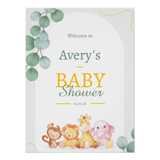 Affiche de bienvenue Baby shower personnalisée (Devant)