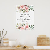Affiche de bienvenue Baby shower Roses roses roses (Cuisine)