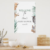 Affiche de bienvenue Baby shower Safari Animaux Po (Cuisine)