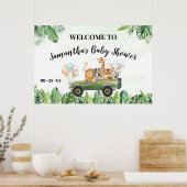 Affiche de bienvenue Baby shower Safari Animaux Po (Cuisine)