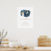 Affiche de bienvenue Baby shower simple Angel Moon (Cuisine)