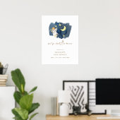 Affiche de bienvenue Baby shower simple Angel Moon (Bureau à domicile)