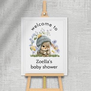 Affiche de bienvenue Baby Shower Simple Mignonne L