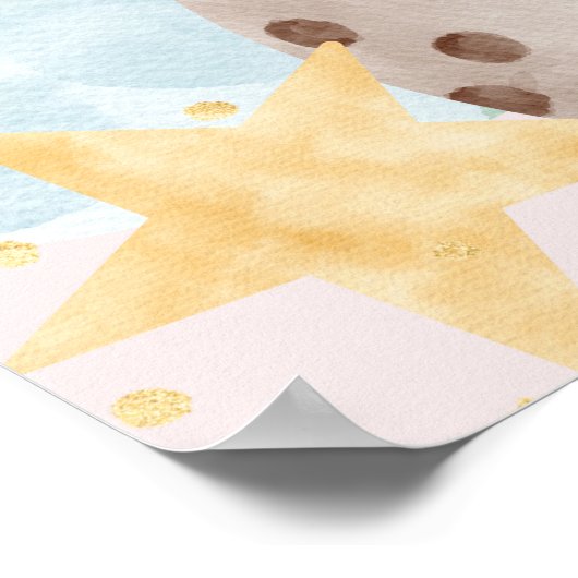 Affiche de bienvenue Baby shower spatial fille (Coin)