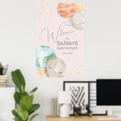 Affiche de bienvenue Baby shower spatial fille (Bureau à domicile)