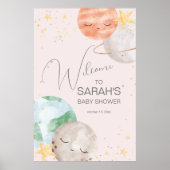 Affiche de bienvenue Baby shower spatial fille (Devant)