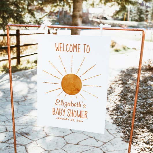 Affiche de bienvenue Baby shower Sunshine
