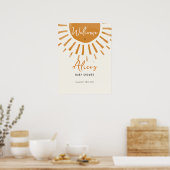 Affiche de bienvenue Baby shower Sunshine Boho (Cuisine)