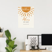 Affiche de bienvenue Baby shower Sunshine Boho (Bureau à domicile)