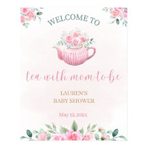 Affiche de bienvenue Baby shower Tea Party
