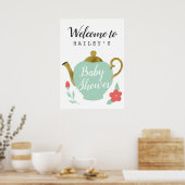 Affiche de bienvenue Baby shower Tea Party (Cuisine)