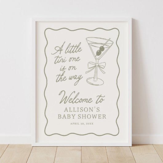 Affiche de bienvenue Baby shower Tini One Martini