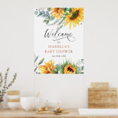 Affiche de bienvenue Baby shower tournesol (Cuisine)