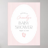 Affiche de bienvenue Baby shower vintage empreinte (Devant)