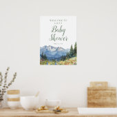 Affiche de bienvenue Baby shower Watercolor Mounta (Cuisine)