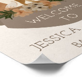 Affiche de bienvenue Baby shower Woodland moderne (Coin)