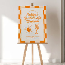 Affiche de bienvenue Bachelorette Sun et Spritz, A