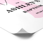 Affiche de bienvenue Baptême croisée rose clair (Coin)