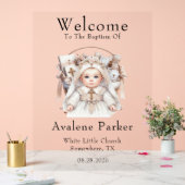 Affiche de bienvenue Baptême de panier d'or pour f (Mariage)