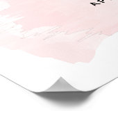 Affiche de bienvenue Bat mitzvah Aquarelle rose x  (Coin)