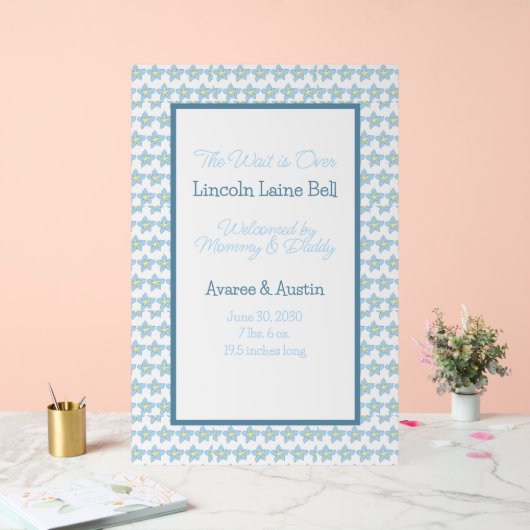 Affiche de bienvenue bébé garçon (Mariage)