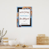 Affiche de bienvenue Beige & Blue Bar Mitzvah (Cuisine)