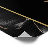 Affiche de bienvenue Black Gold Floral Engagement  (Coin)