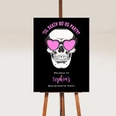 Affiche de bienvenue Black Pink Skull Bachelorette