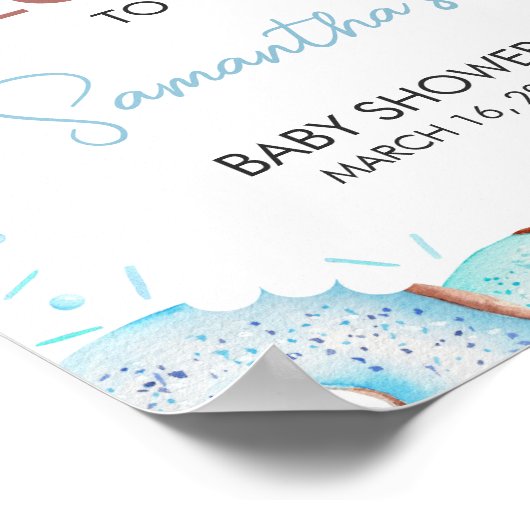 Affiche de bienvenue Bleu Donuts et Diapers (Coin)