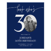 Affiche de bienvenue Blue 30th Birthday | Regardez (Devant)