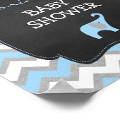 Affiche de bienvenue Blue Boy Elephant Baby shower (Coin)