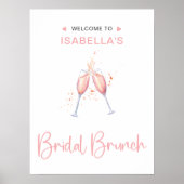 Affiche de bienvenue Blush de brunch nuptiale (Devant)