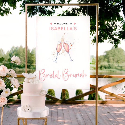 Affiche de bienvenue Blush de brunch nuptiale