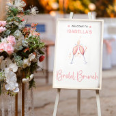 Affiche de bienvenue Blush de brunch nuptiale