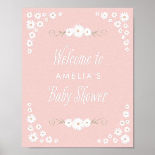 Affiche de bienvenue Boho Rose Baby shower de la m (Devant)