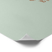Affiche de bienvenue Boho Terracotta Sage Tea Part (Coin)