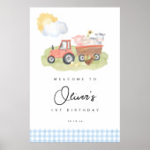 Affiche de bienvenue Boy Farm Animals (Devant)