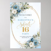 Affiche de bienvenue Chic Pastel Bleu Verdure Swee (Devant)