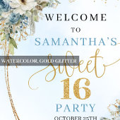 Affiche de bienvenue Chic Pastel Bleu Verdure Swee