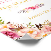 Affiche de bienvenue Christening Élégant Chic Flor (Coin)